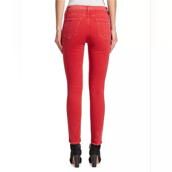 Rag and Bone Skinny High Rise, Red, Sz 28 - Picture 2 of 7
